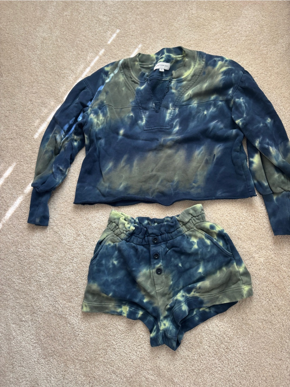 Something Navy Set. Shorts and cropped sweatshirt.